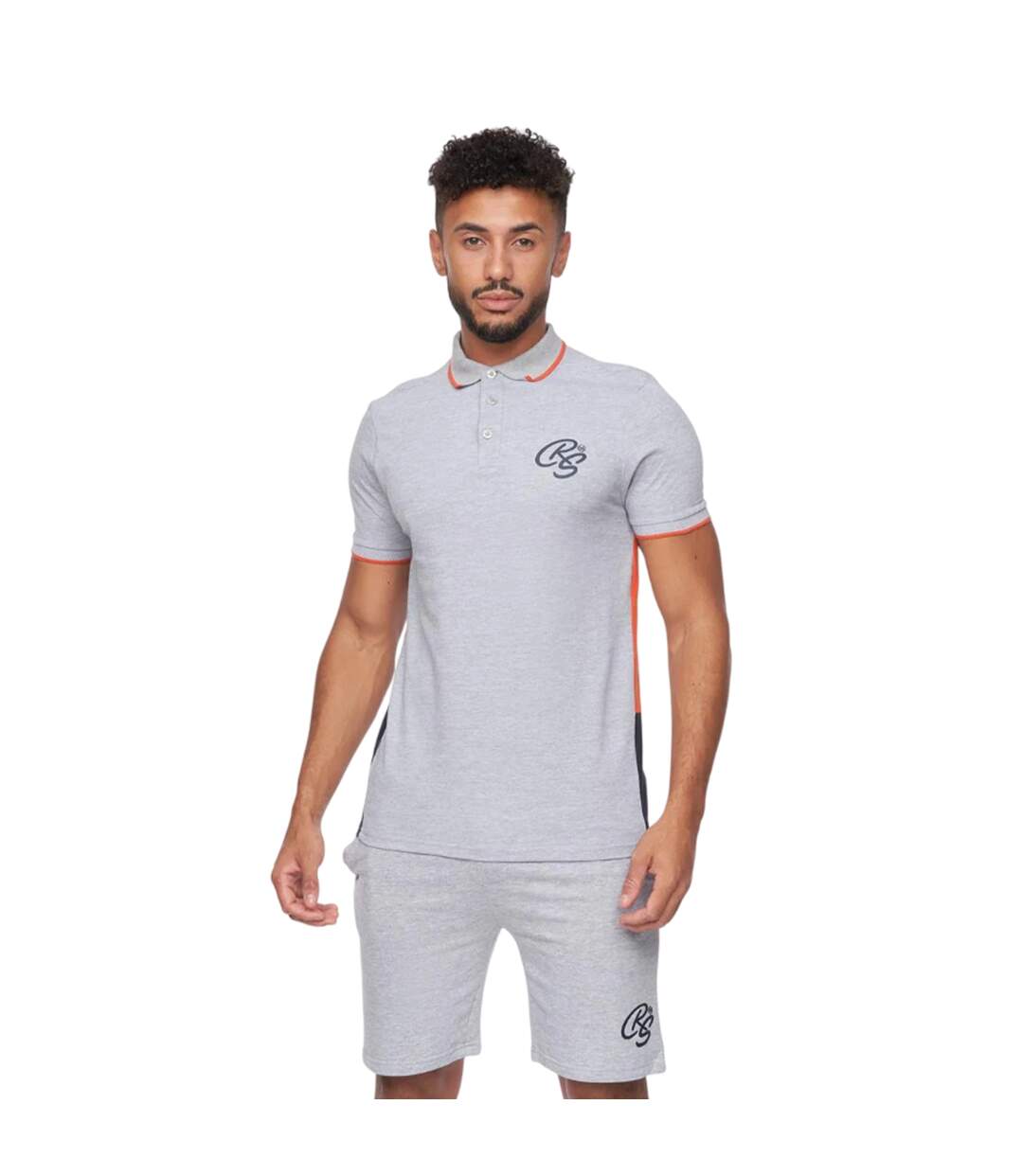 Ensemble polo et short balamere homme gris chiné Crosshatch