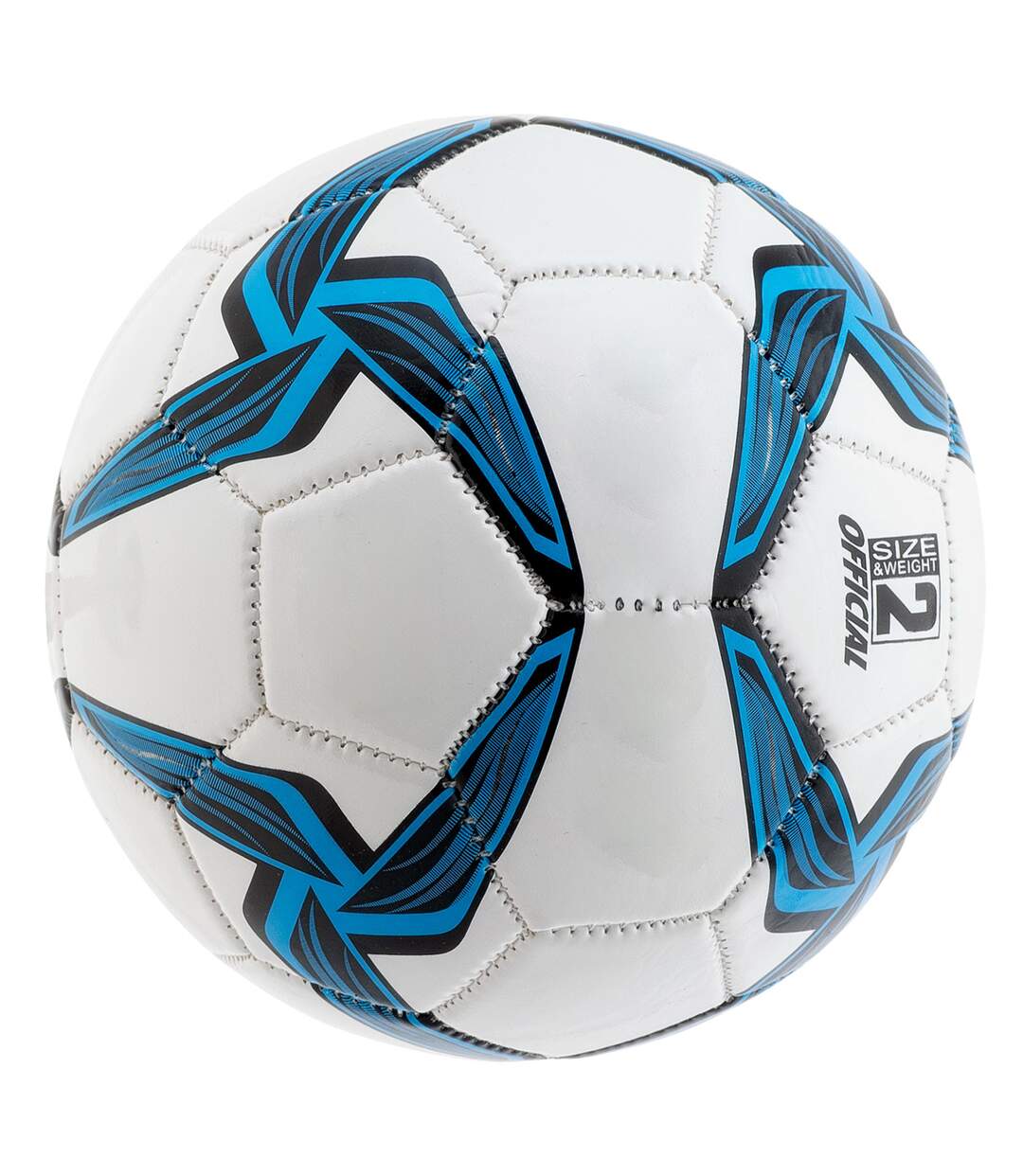 Ballon De Foot Nazare Taille 2 Blanc Bleu Noir Huari-3