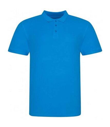 Awdis Mens Piqu Cotton Short-Sleeved Polo Shirt (Azure)