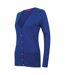 Henbury Ladies/Womens V-Neck Button Fine Knit Cardigan (Royal) - UTRW662
