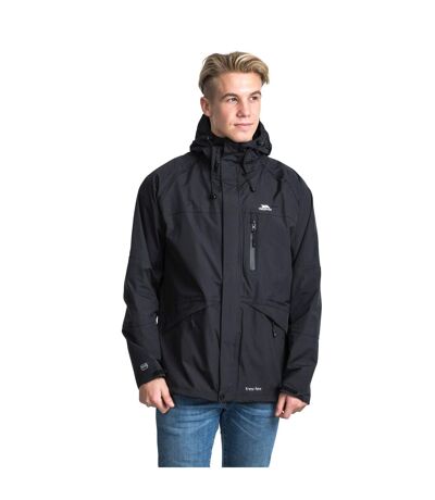 Trespass Mens Corvo Hooded Full Zip Waterproof Jacket/Coat (Black) - UTTP296