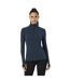 Womens/ladies Plain Long-sleeved Base Layer Top Navy USA-4