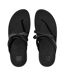 Womens/ladies Lulu Glitter Bow Leather Toe Post Wedge Sandals Black FitFlop-3