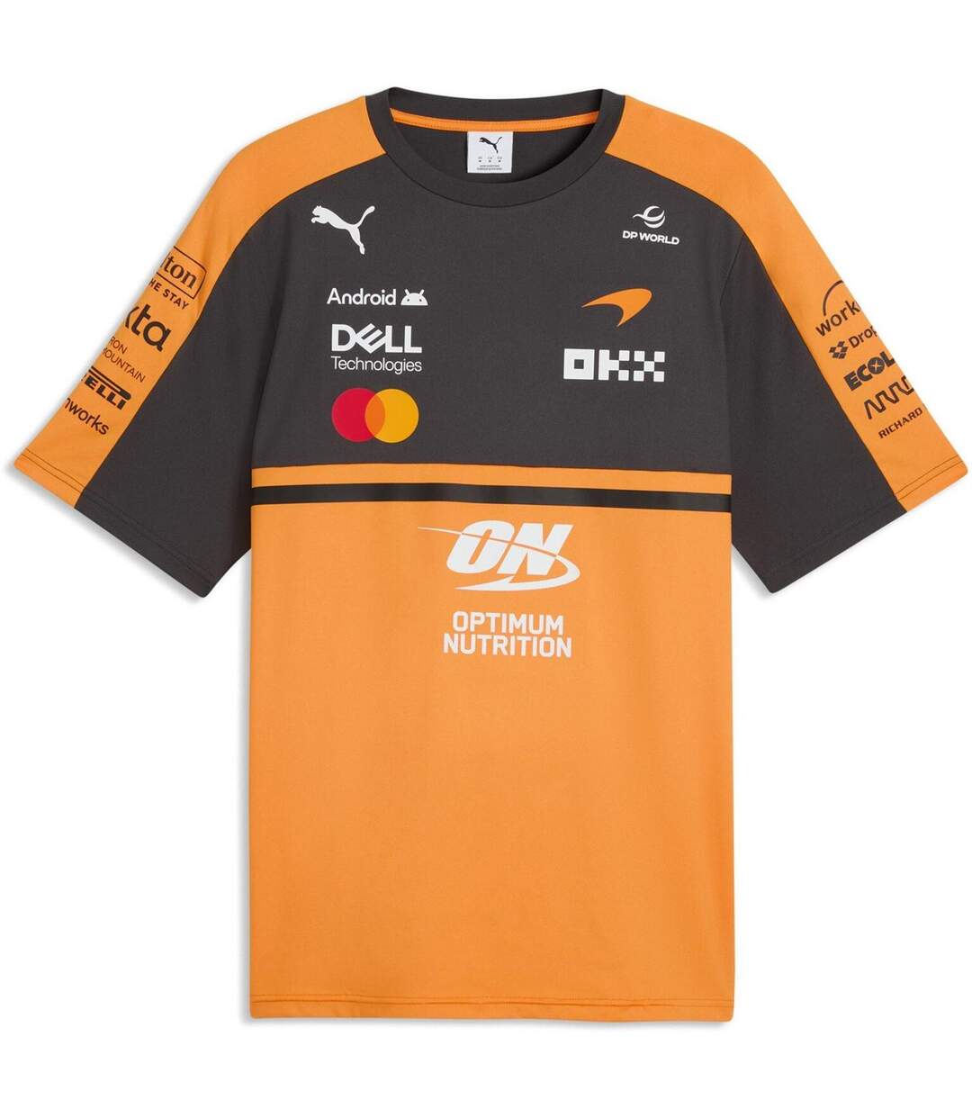 Unisex Adult Replica Mclaren F1 Replica T-shirt Orange Black Puma-1