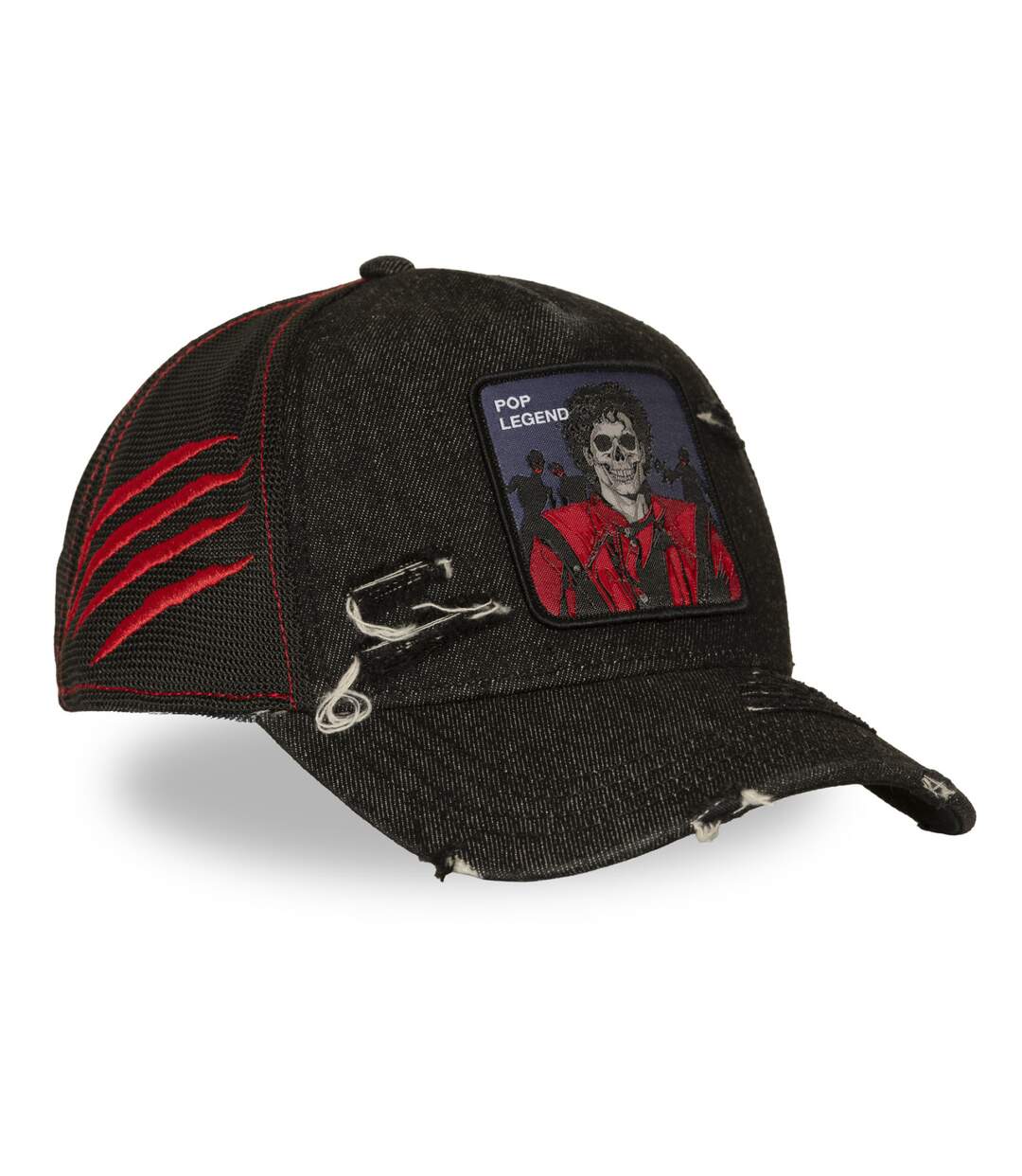 Casquette trucker effet usé avec filet et patch Pop Legend Capslab-4