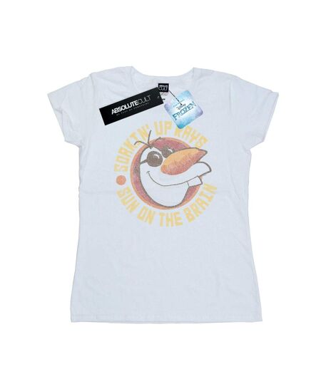 Disney T-shirt en coton Femme/Femme Frozen Olaf Sun On The Brain (Blanc) - UTBI21974
