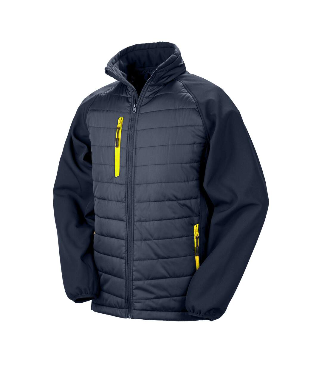 Veste Softshell Compass Homme Bleu Marine Jaune Result Genuine Recycled-1