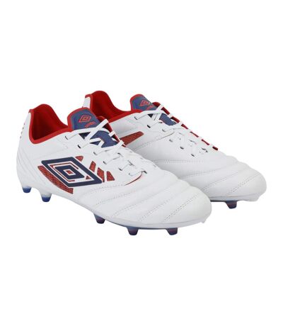 Mens tocco iv pro leather firm ground football boots blue/estate blue/rococo red Umbro