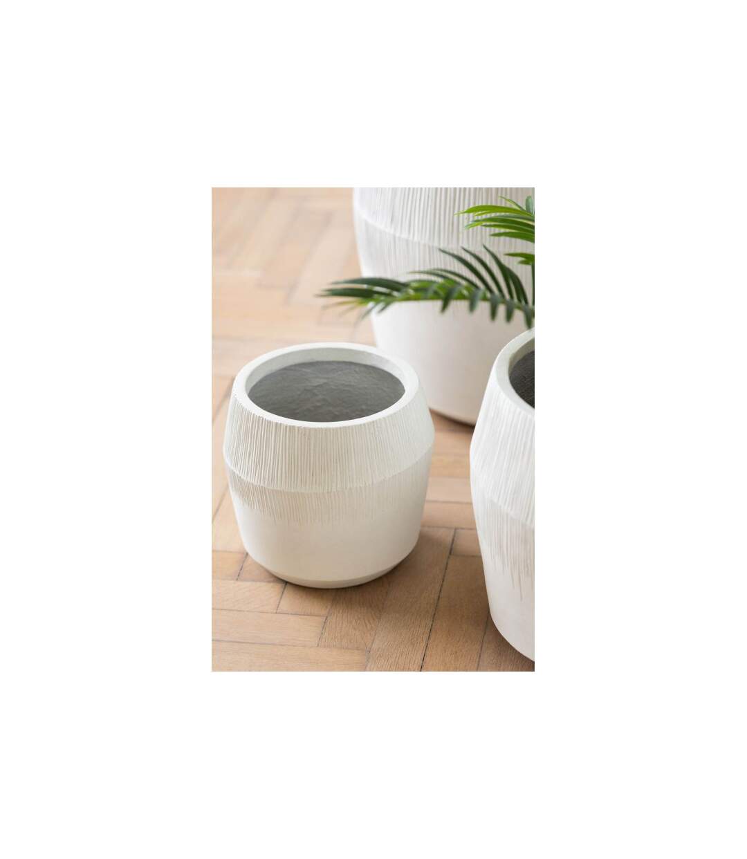 Lot de 3 Cache-Pots en Argile Abel 55cm Blanc-5