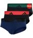 Lot De 3  Slips Homme Bleu Vert Rouge Adidas-1