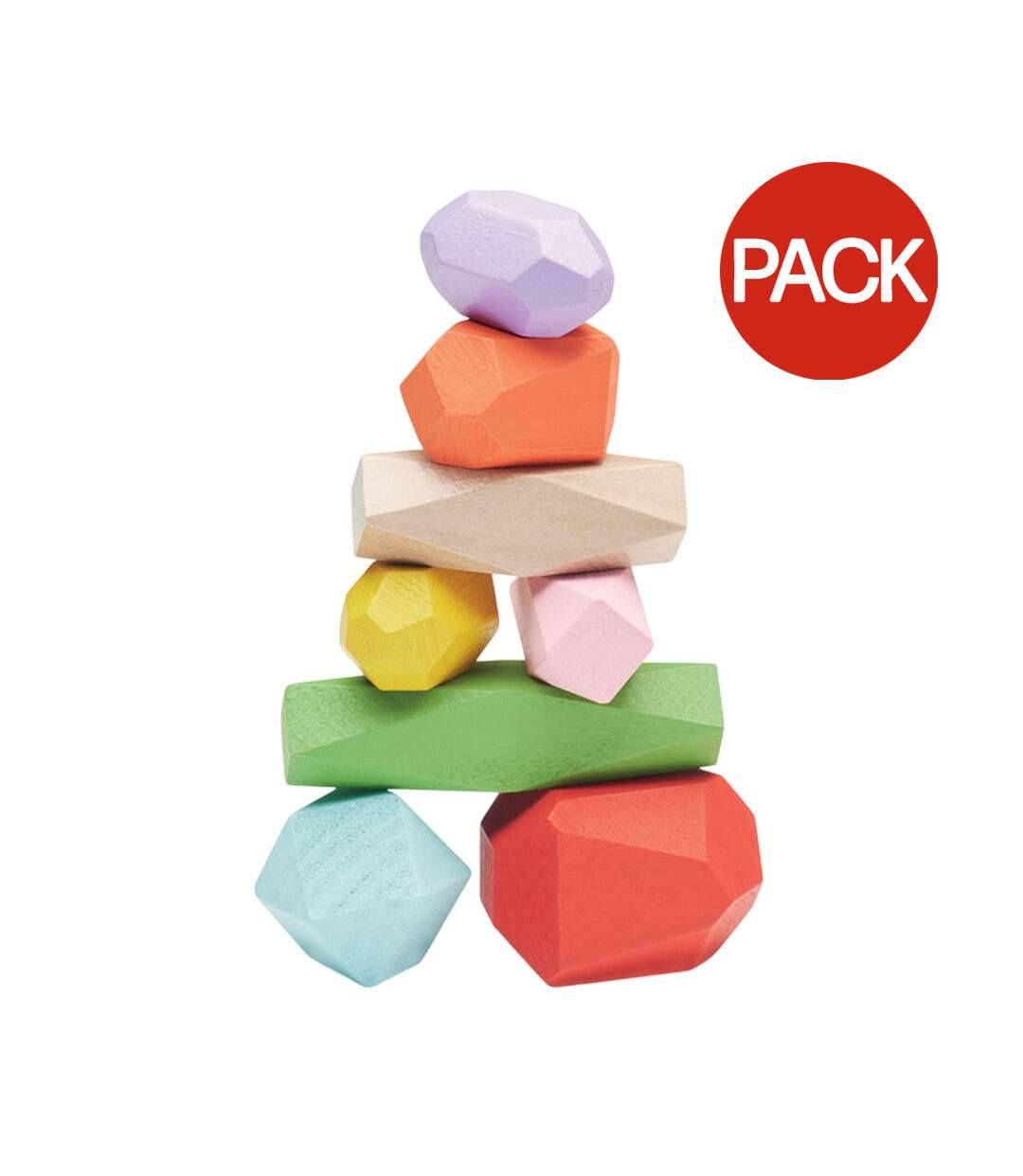 Pack of 8  Dolmen wood stacking rocks  one size multicoloured MidOcean-1