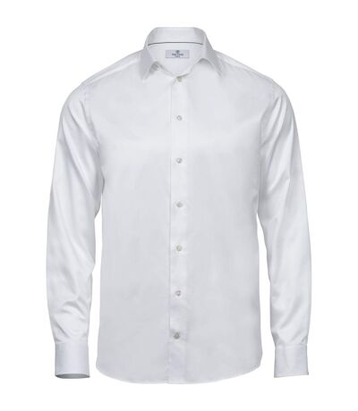 Tee Jays Mens Luxury Comfort Fit Long Sleeve Oxford Shirt (White) - UTPC3477