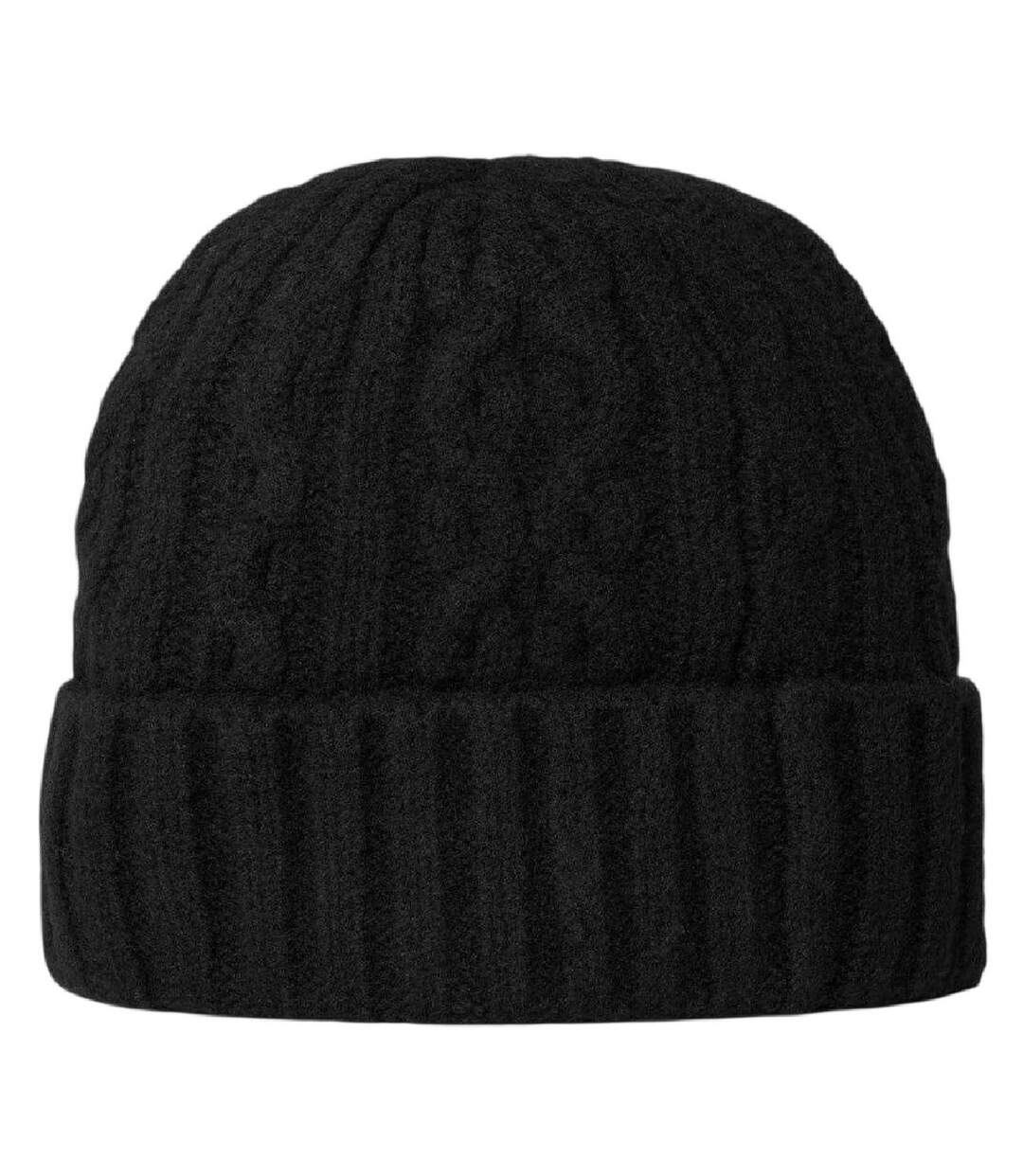 Womens/ladies Cable Knit Beanie Black Coach-2