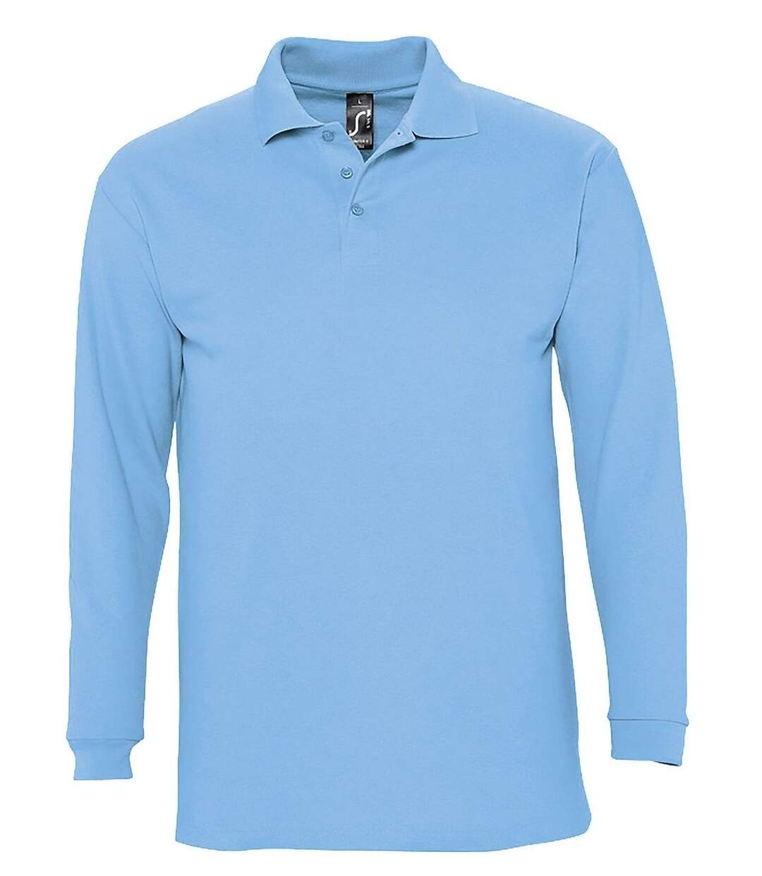 Polo manches longues - Homme - 11353 - bleu ciel