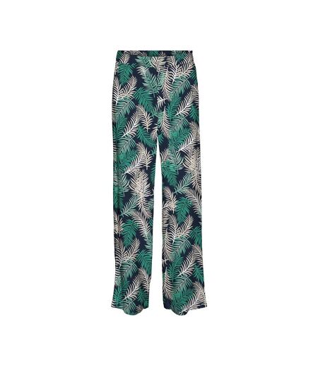 Pantalon Fluide Marine/Vert à Motifs Femme Vero Moda Easy Joy - L