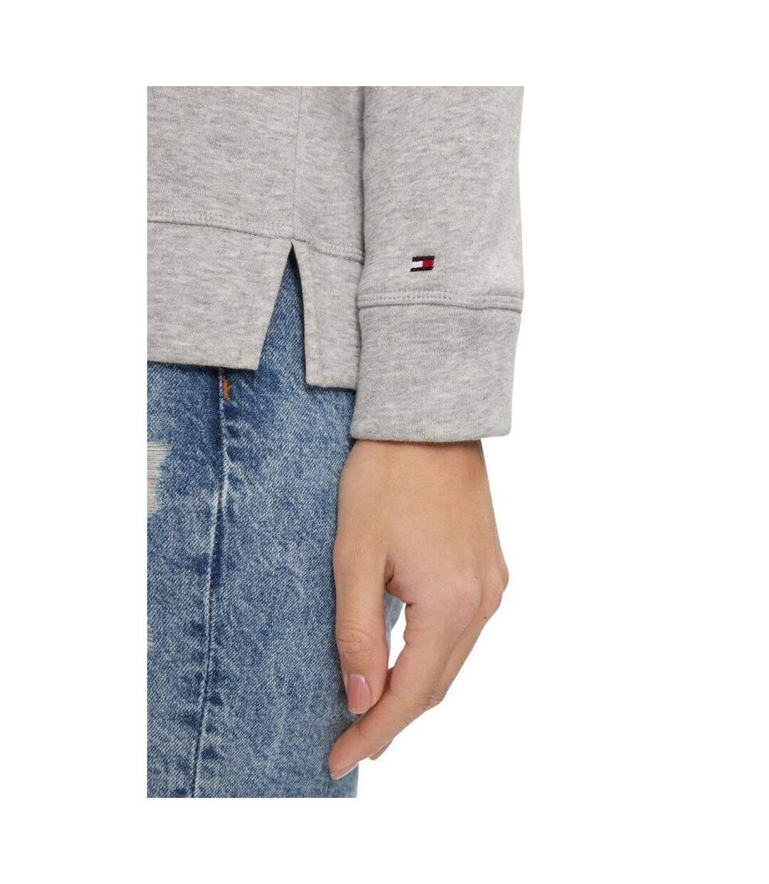 Sweat À Capuche Motif/style Logo Femme Gris Clair Tommy Hilfiger-4