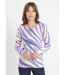 Pull doux court col rond imprimé graphique-1