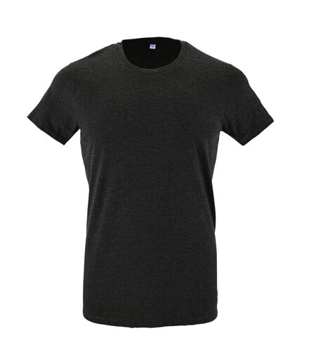 SOLS Mens Regent Slim Fit Short Sleeve T-Shirt (Charcoal Marl) - UTPC506