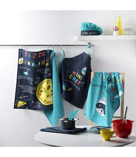 Lot de 2 Torchons Enfant Mini Chef 50x70cm Bleu