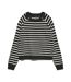 Pull à rayures noir/blanc femme vero moda happy button-1
