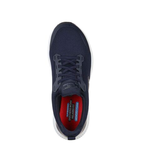 Womens/ladies Squad Lace Up Safety Shoes Navy Skechers