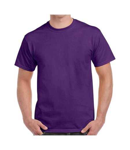 Mens heavy cotton t-shirt purple Gildan