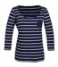 MAYFLOWER DARCY1 - Tee-shirt manches 3/4 marine à rayures blanches : le chic marin stretch-5