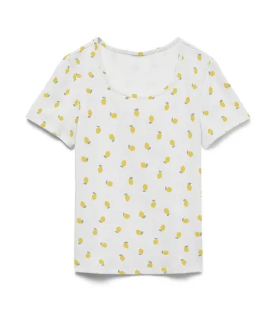 T-Shirt blanc femme vero moda citrons