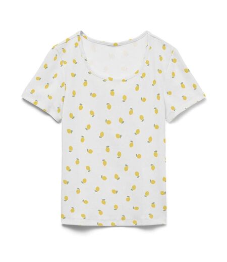 T-Shirt blanc femme vero moda citrons