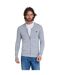 Mens knitted baseball collar cardigan grey marl Raging Bull-3