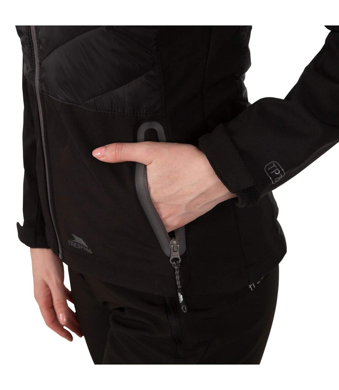Womens/ladies Elvira Soft Shell Jacket Black Trespass-4