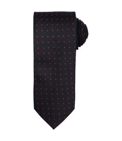 Premier Unisex Adult Micro-Dot Tie (Black/Red) (One Size) - UTPC5870
