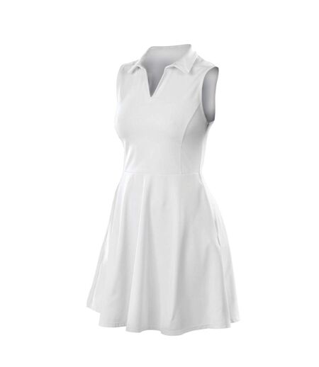 Womens/ladies recycled athletic dress white Spiro Recycled