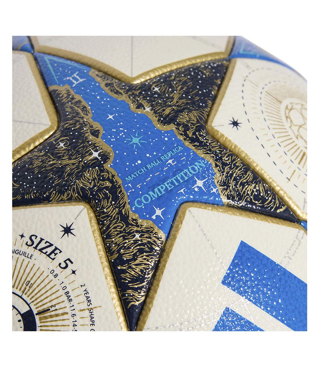 Ballon De Foot Motif/style Constellation Competition 25/26 Taille 5 Blanc Bleu Adidas-4