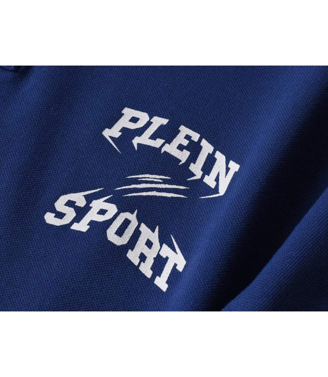 Mens Small Logo Breathable Polo Shirt Navy Blue Plein Sport-2