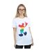Disney Femme/Les femmes Mickey Mouse Rainbow Pose Coton Boyfriend T-Shirt (Blanc) - UTBI37986-2