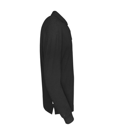 Mens Pique Long-sleeved T-shirt Black Cottover
