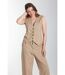 Gilet Sans Manches Structure A Boutons Femme Delice  | Gerard Pasquier Avec Col-v | Gerard Pasquier-3