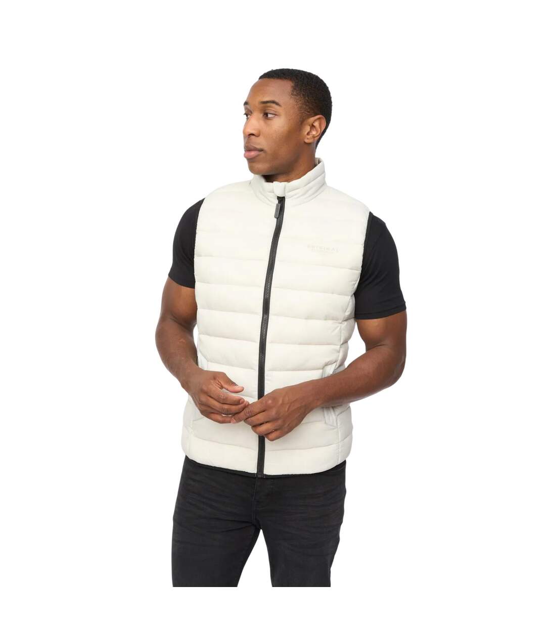 Mens Gattering Mve Quilted Gilet Putty Crosshatch-1