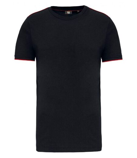 T-shirt professionnel DayToDay pour homme - WK3020 - noir et rouge