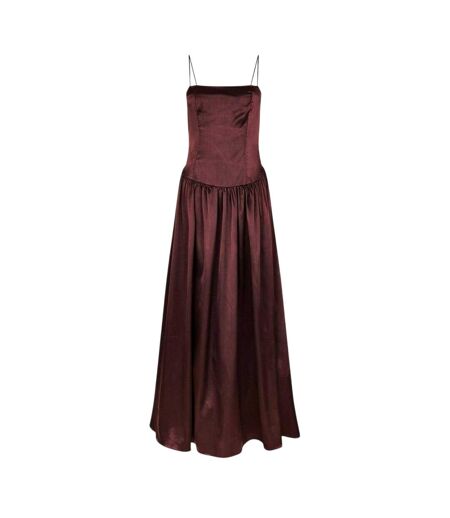 Womens/ladies Alexa Satin Maxi Dress Chocolate AmyLynn