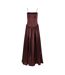 Womens/ladies Alexa Satin Maxi Dress Chocolate AmyLynn-1