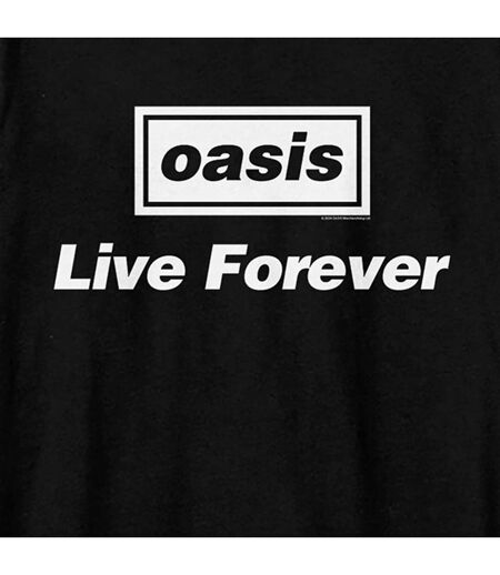 Unisex Adult Live Forever Oasis T-shirt Black Amplified