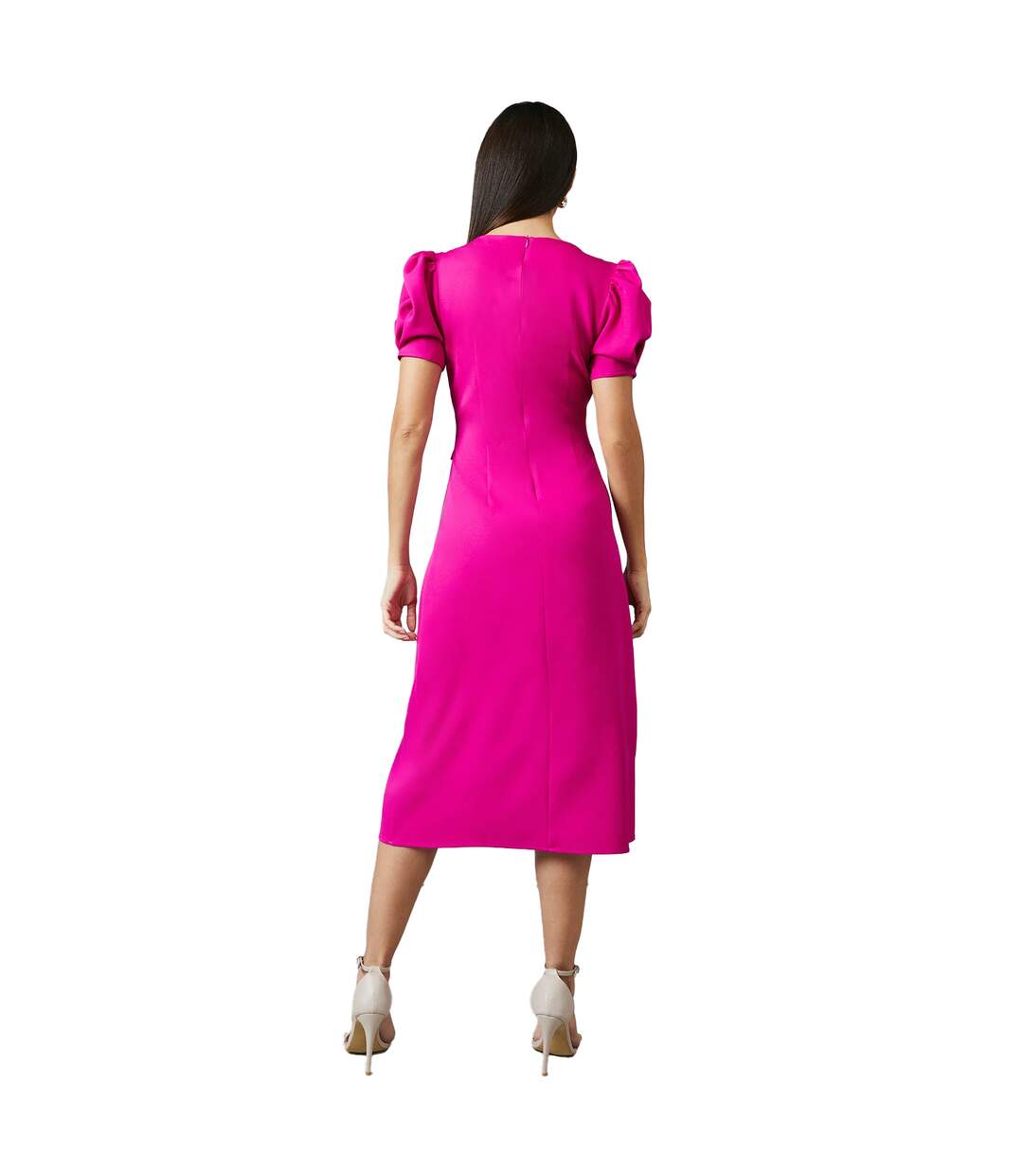 Robe mi-longue femme framboise Principles-2