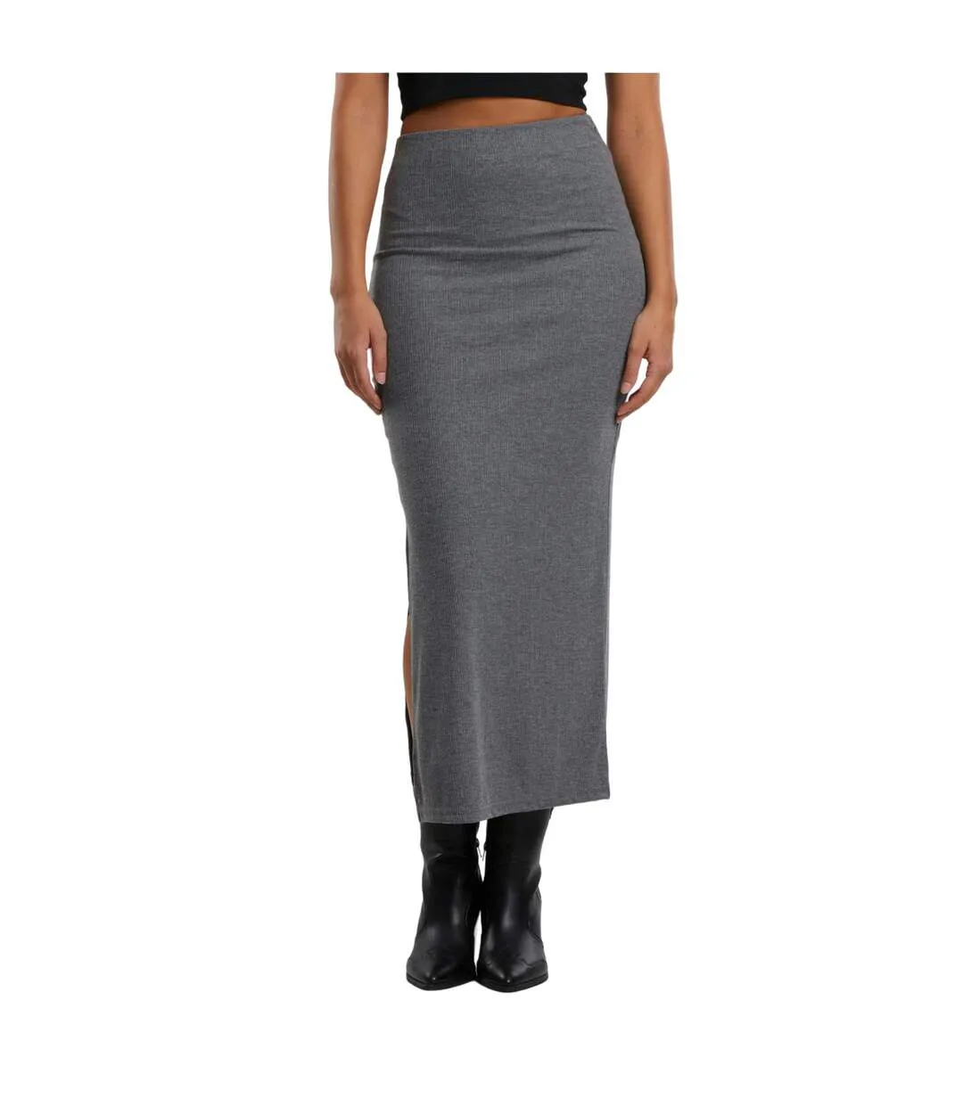 Jupe Longue Motif/style Côtelé Femme Gris Foncé Chiné Urban Classics-2
