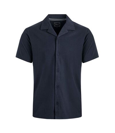 Mens grafton plain jersey short-sleeved shirt navy Weird Fish