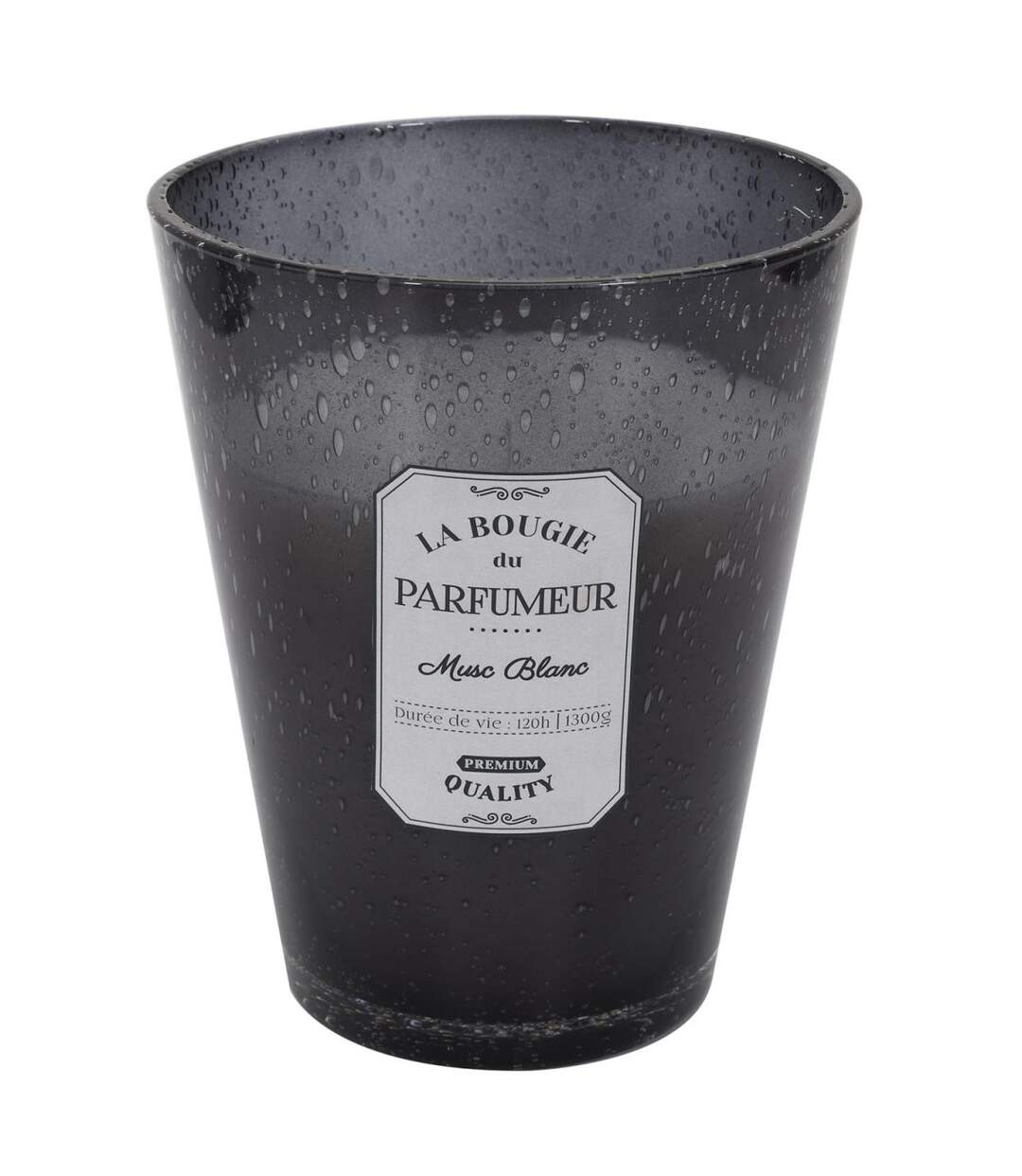 Bougie Parfumée en Verre Bulle 23cm Musc Blanc-1