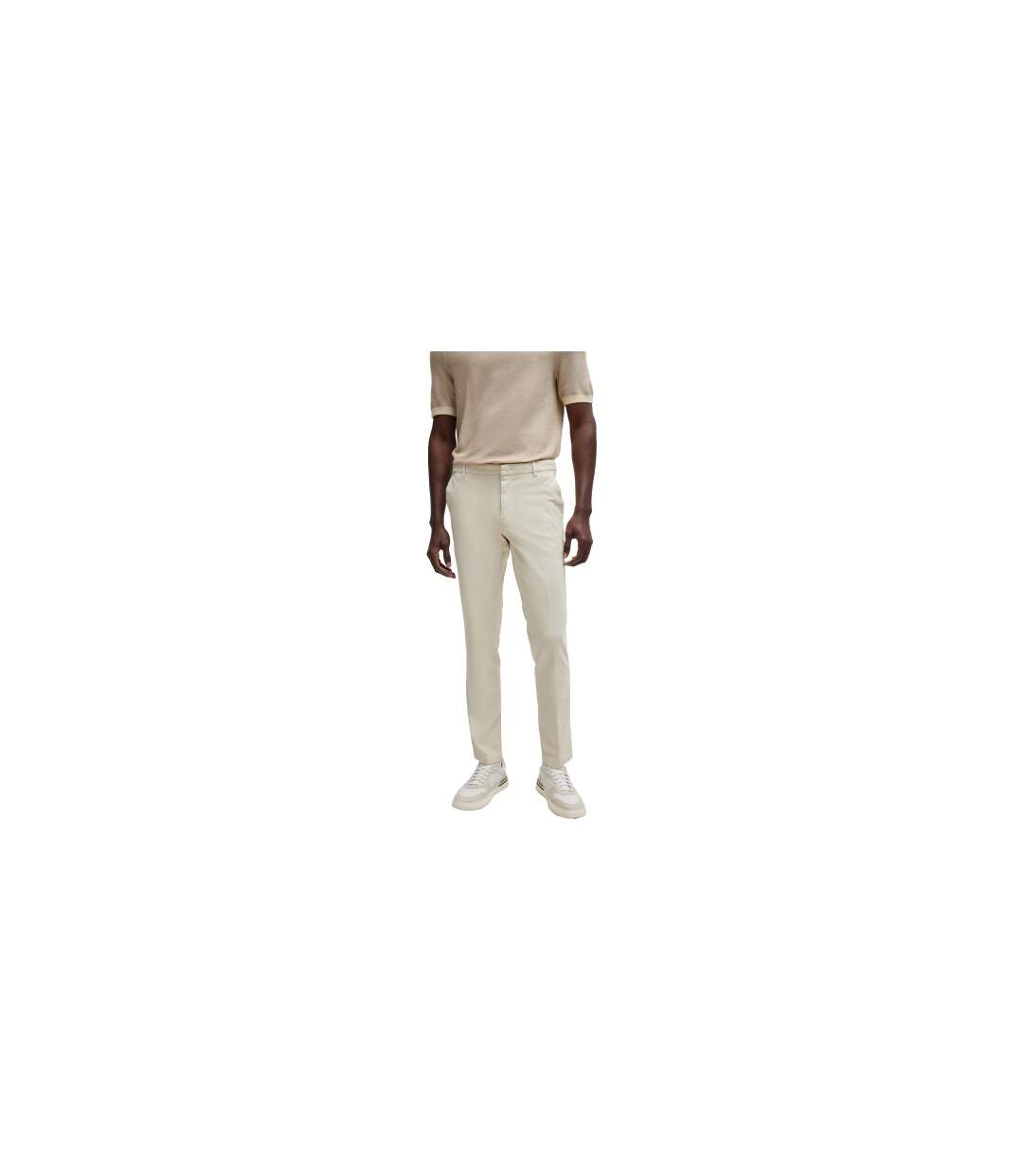 Mens Kaito1 Casual Chinos White Boss-1