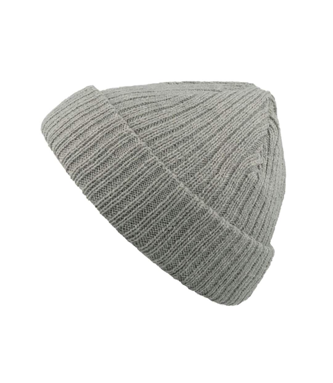 Atlantis Unisex Docker Short Beanie With Turn Up (Grey Melange) - UTAB445-1