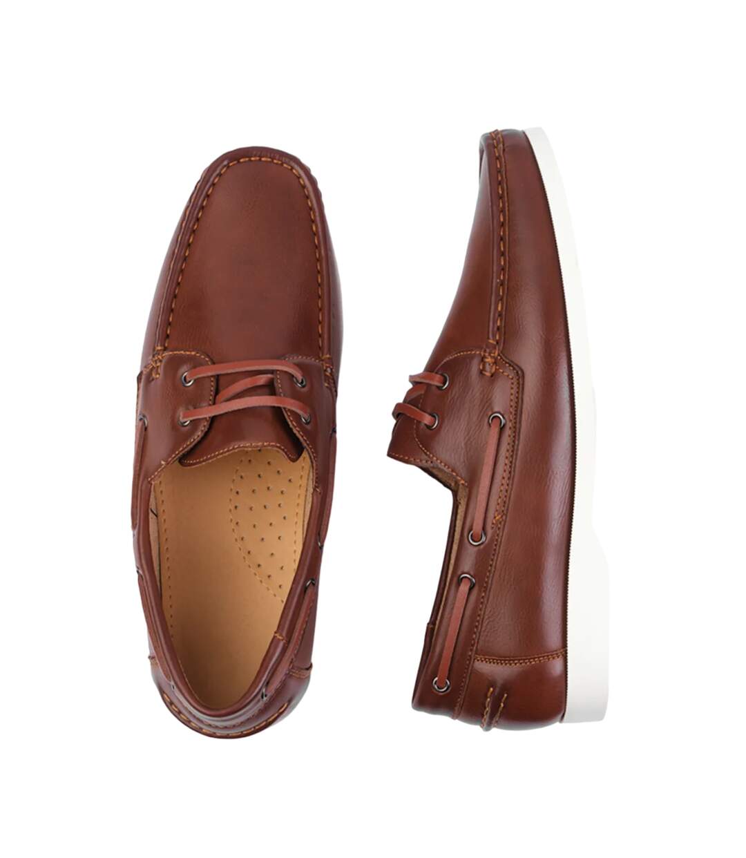 Chaussures bateau lucas homme marron Where's That From-3